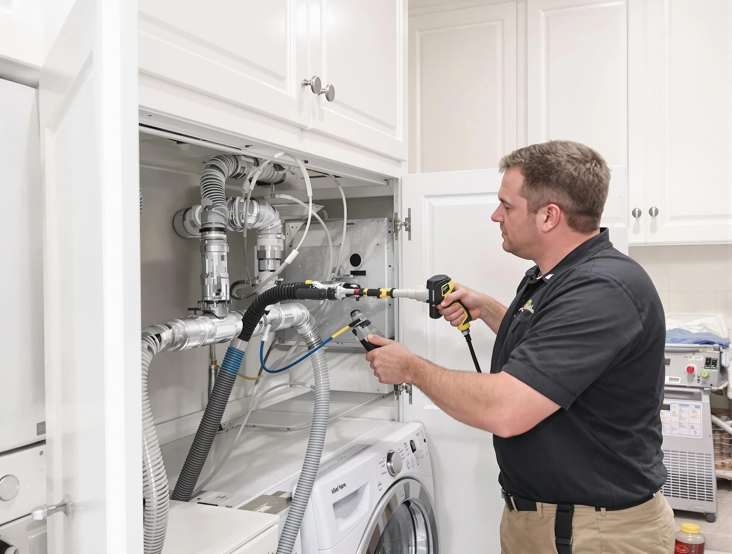 Lakewood Dryer Vent Cleaning professional removing severe blockage from a clogged dryer vent in Lakewood
