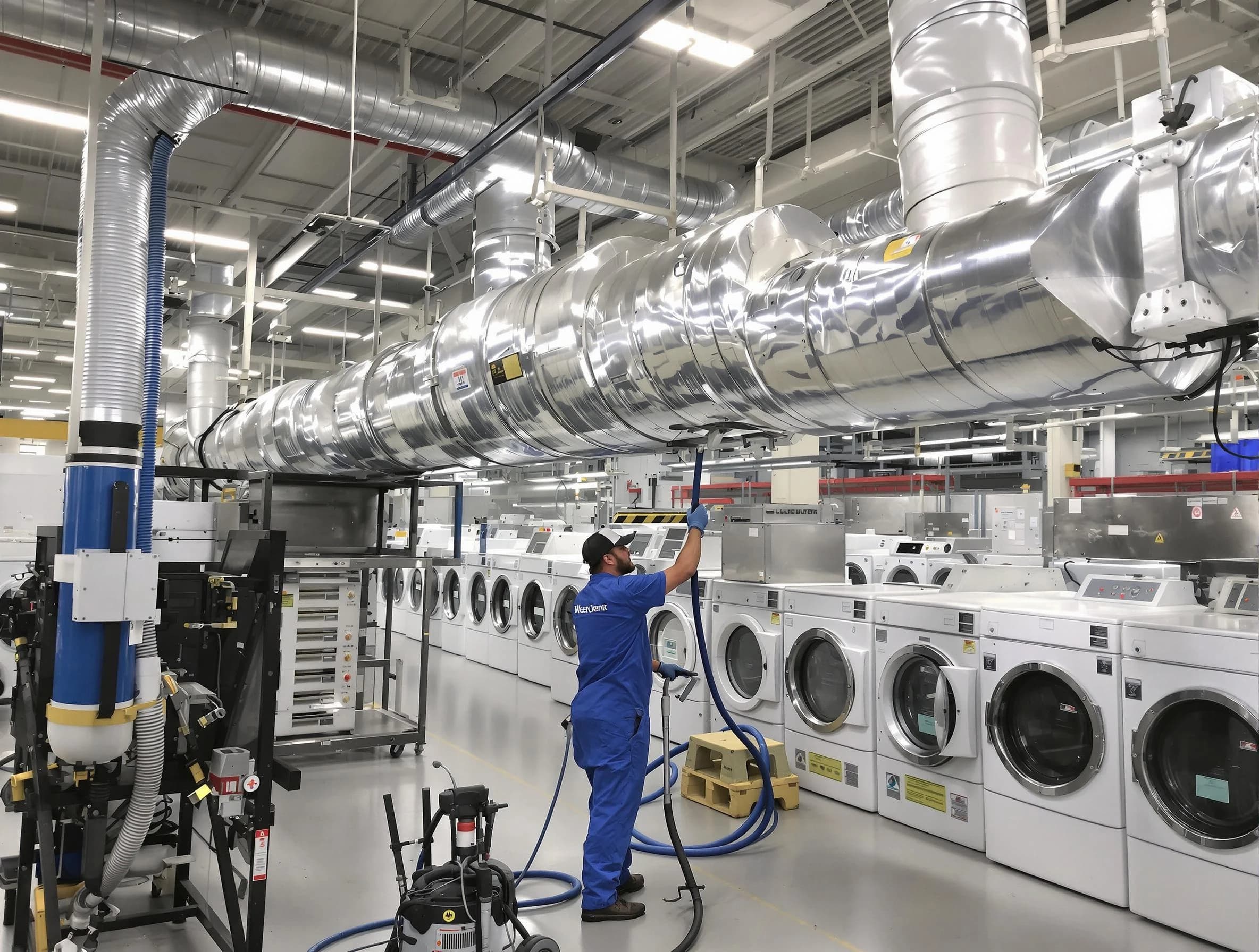 Lakewood Dryer Vent Cleaning team performing heavy-duty industrial dryer vent cleaning in Lakewood