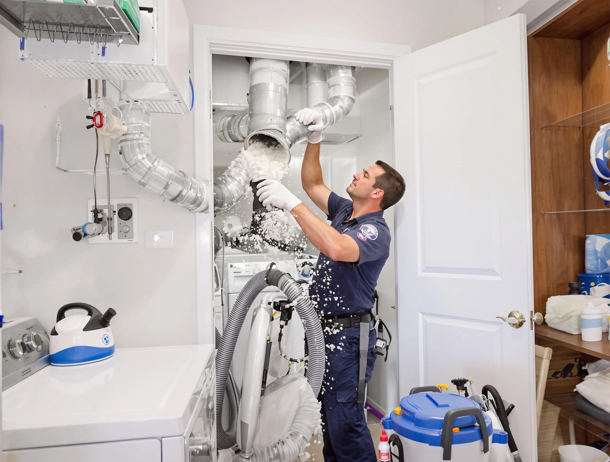 Lakewood Dryer Vent Cleaning technician delivering thorough residential dryer vent cleaning service in Lakewood