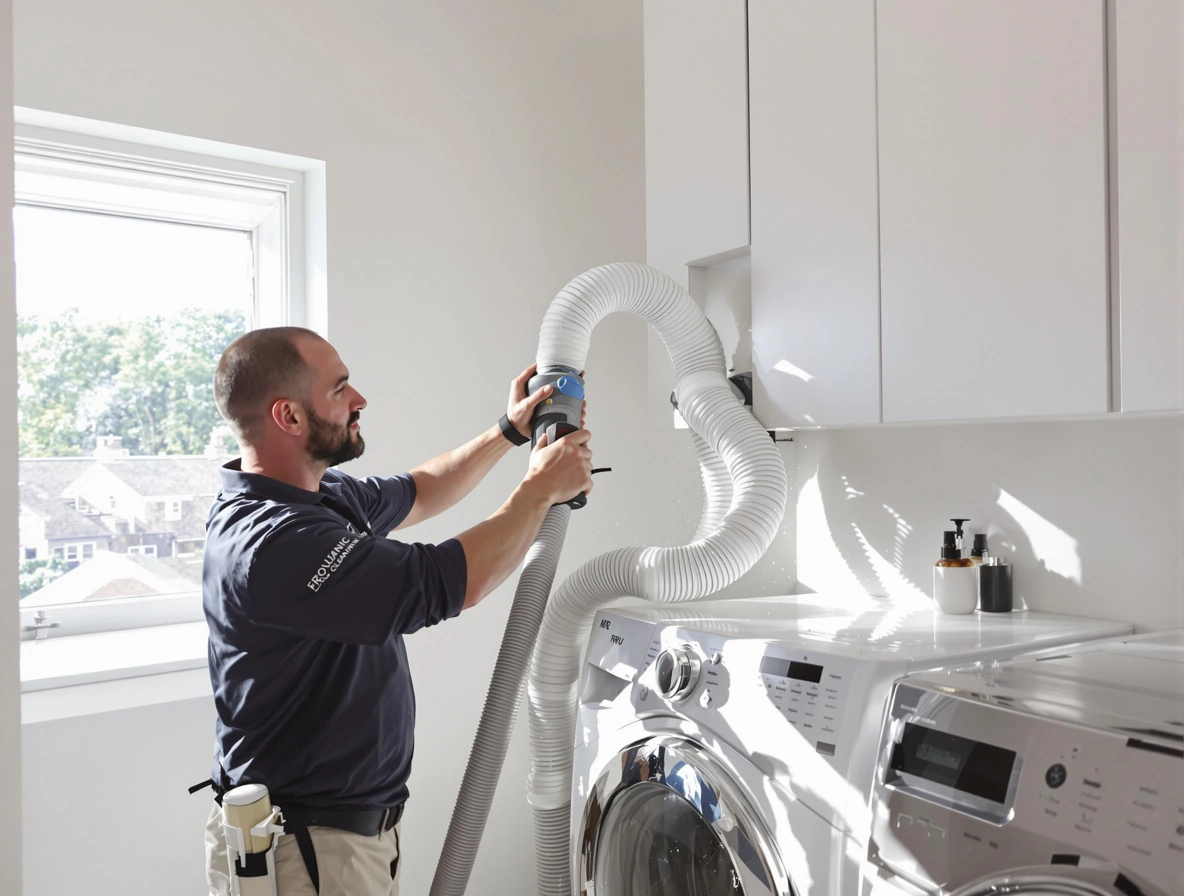 Certified Lakewood Dryer Vent Cleaning technician performing dryer vent cleaning in Lakewood